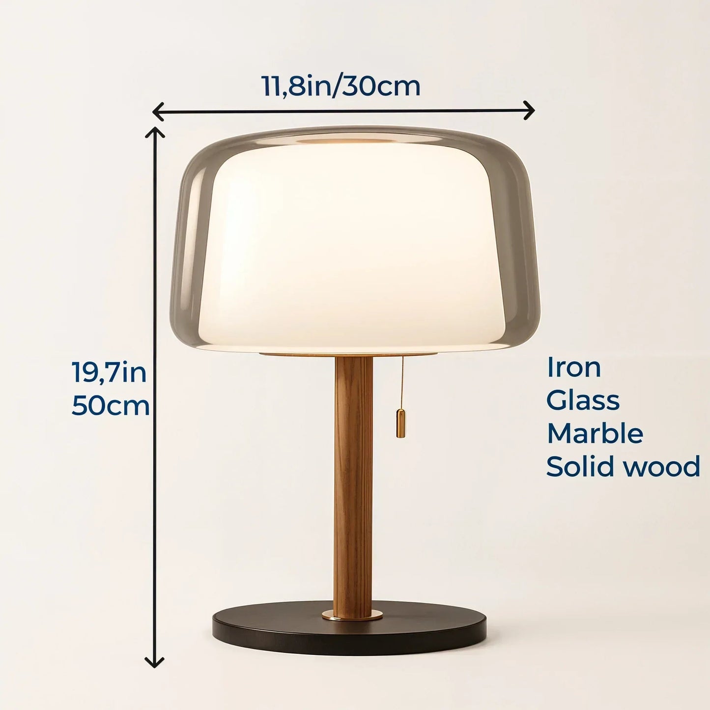 Halo Dual-Glass Wood Stem Lamp