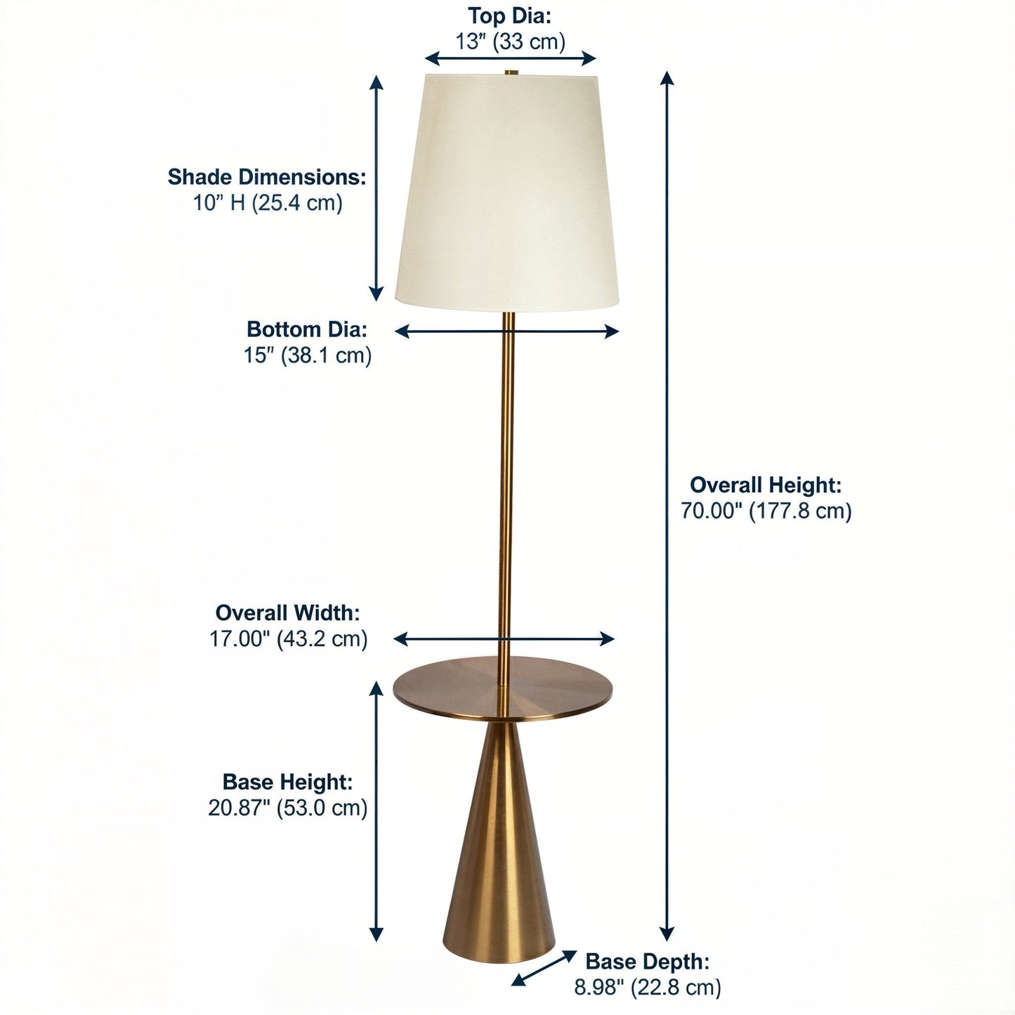 Silhouette Brass Table Floor Lamp