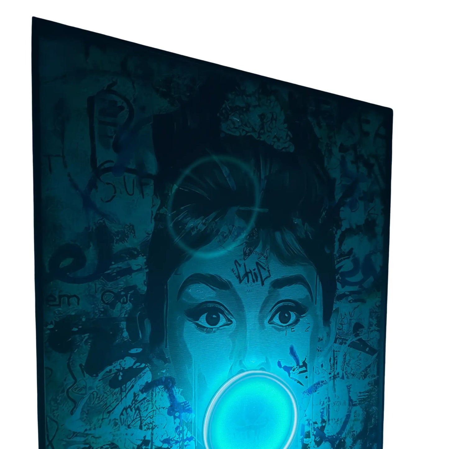 Audrey Hepburn Bubble Gum LED Painting