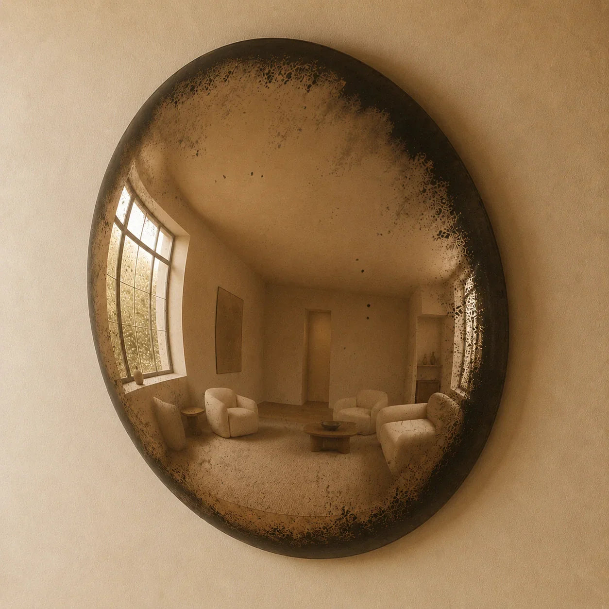 Convex Glow Mirror | Antiqued Cognac Halo