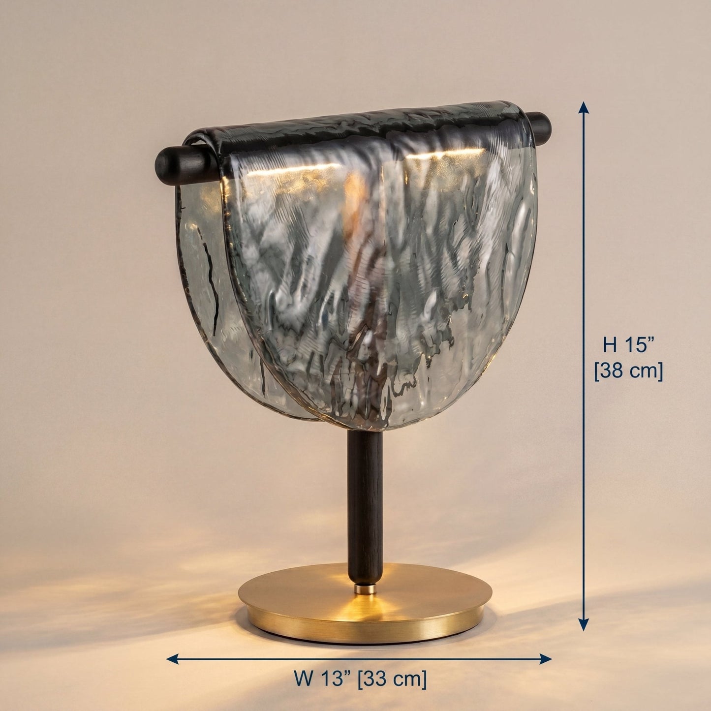 Mantle Draped Glass Table Lamp