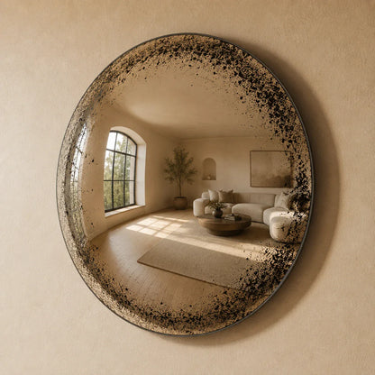 Convex Glow Mirror | Antiqued Mercury Halo