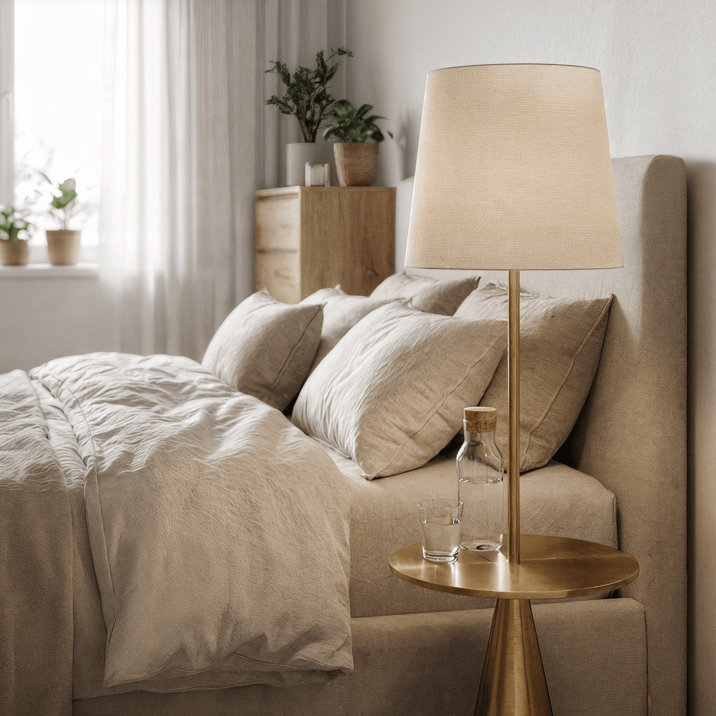 Silhouette Brass Table Floor Lamp