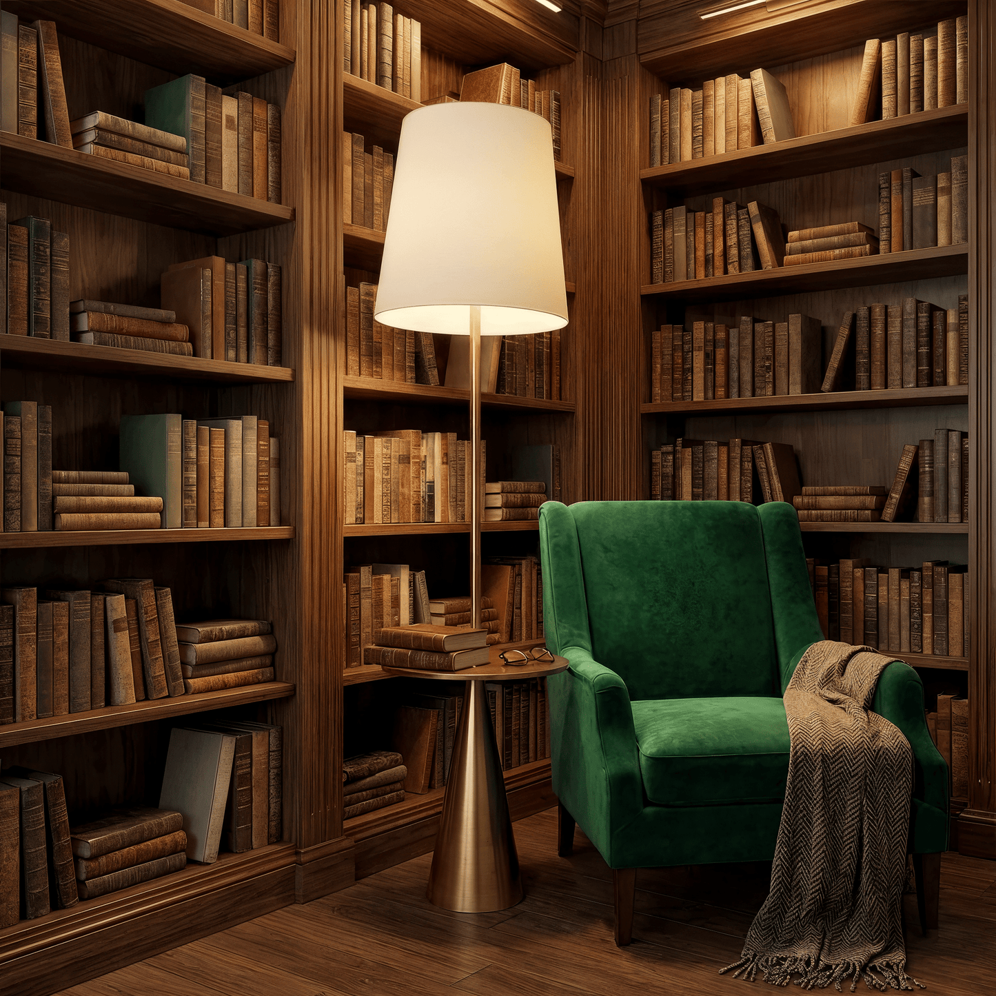 Silhouette Brass Table Floor Lamp