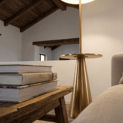 Silhouette Brass Table Floor Lamp