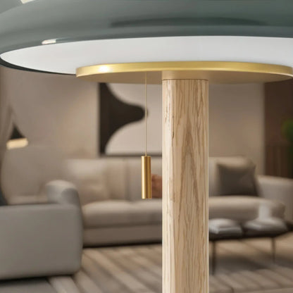 Halo Dual-Glass Wood Stem Lamp