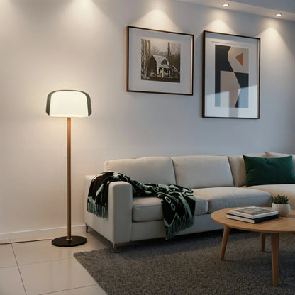 Halo Dual-Glass Wood Stem Lamp
