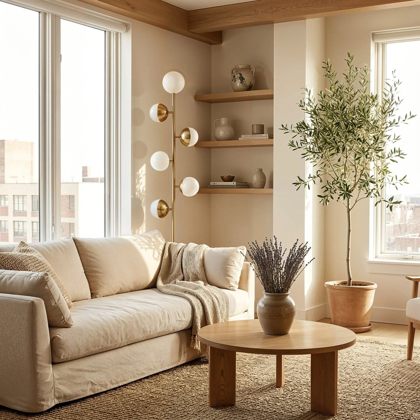 Blossom Gold Branch Glass Globe Lamp