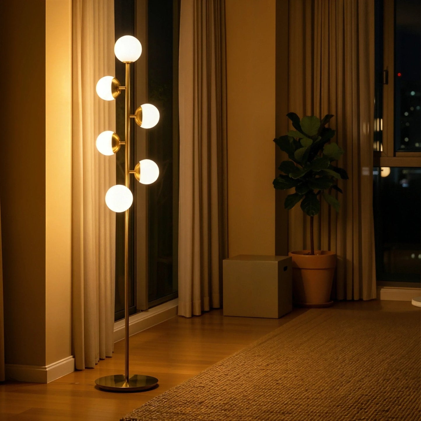Calyx Gold Globe Sculptural Lamp