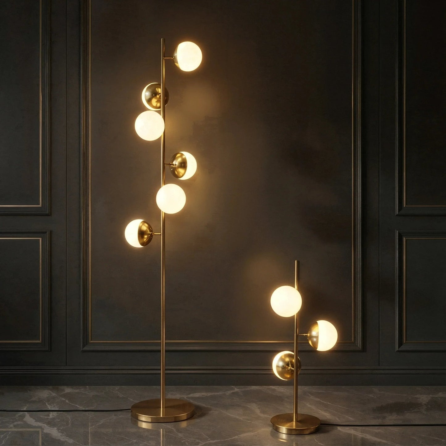 Calyx Gold Globe Sculptural Lamp
