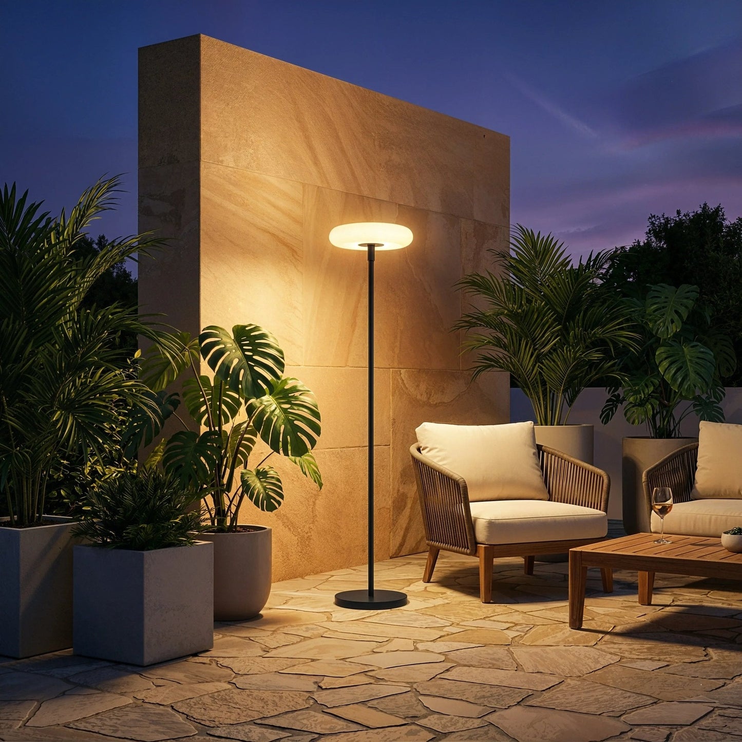 Hybrid Glow Solar Floor Lamp