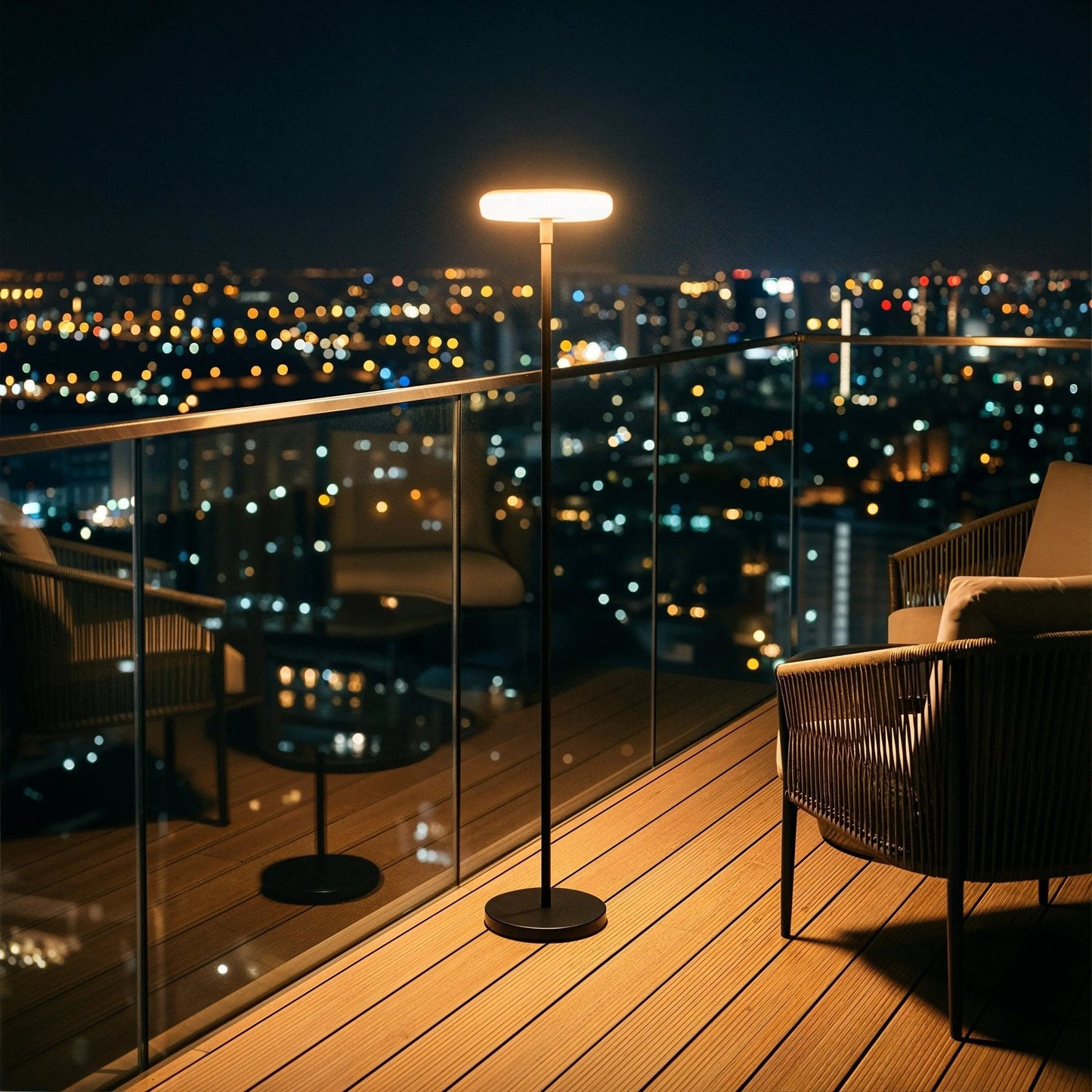 Hybrid Glow Solar Floor Lamp