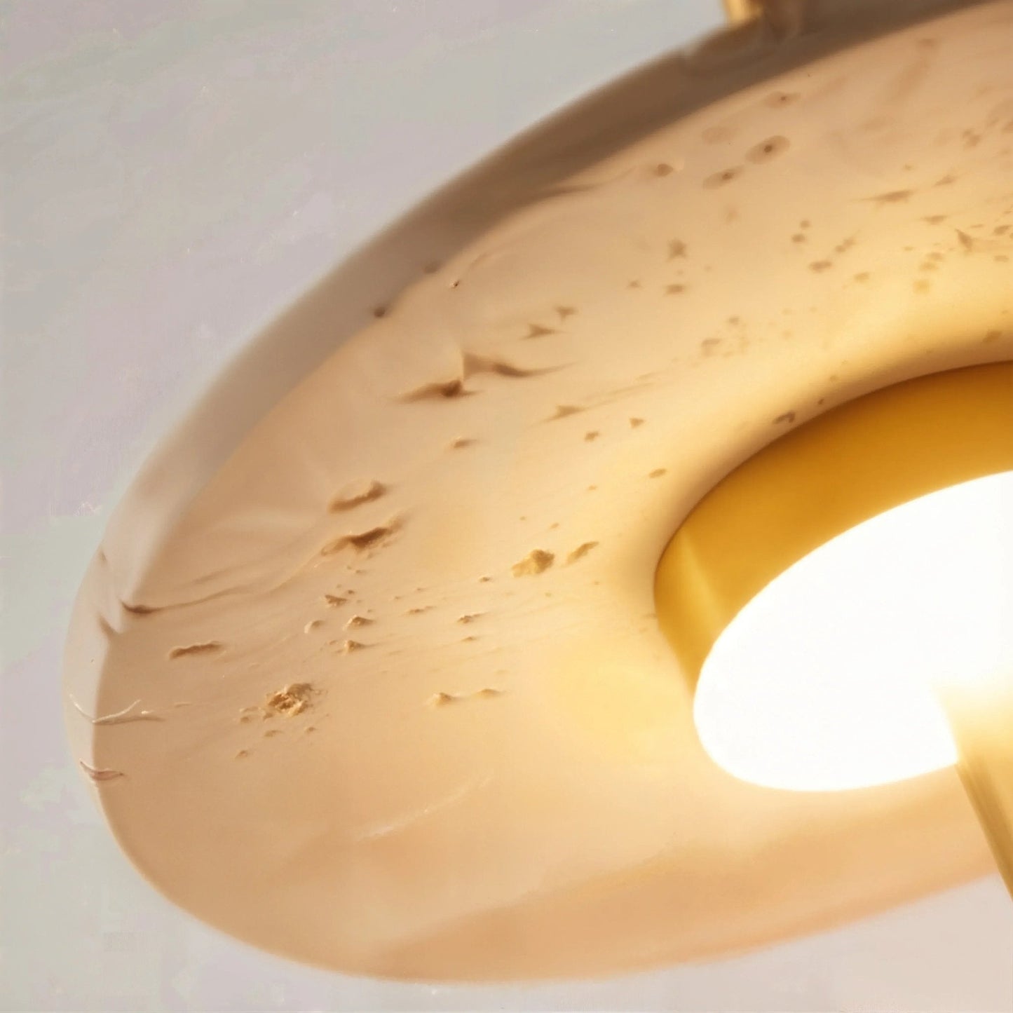 Eclipse Arc Stone Wood Wall Light