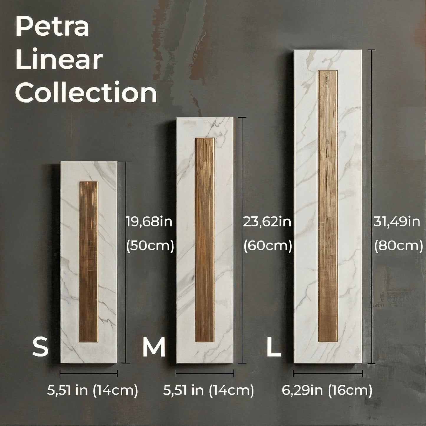 Petra Linear Marble Copper Wall Light