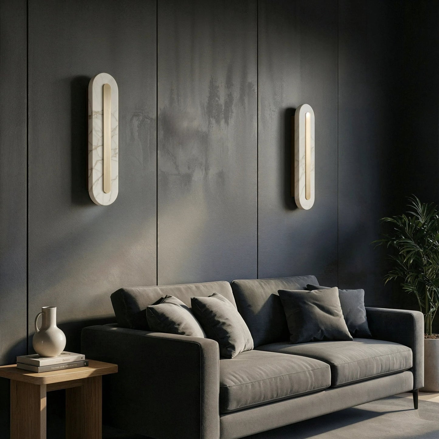 Petra Capsule Marble Wall Light