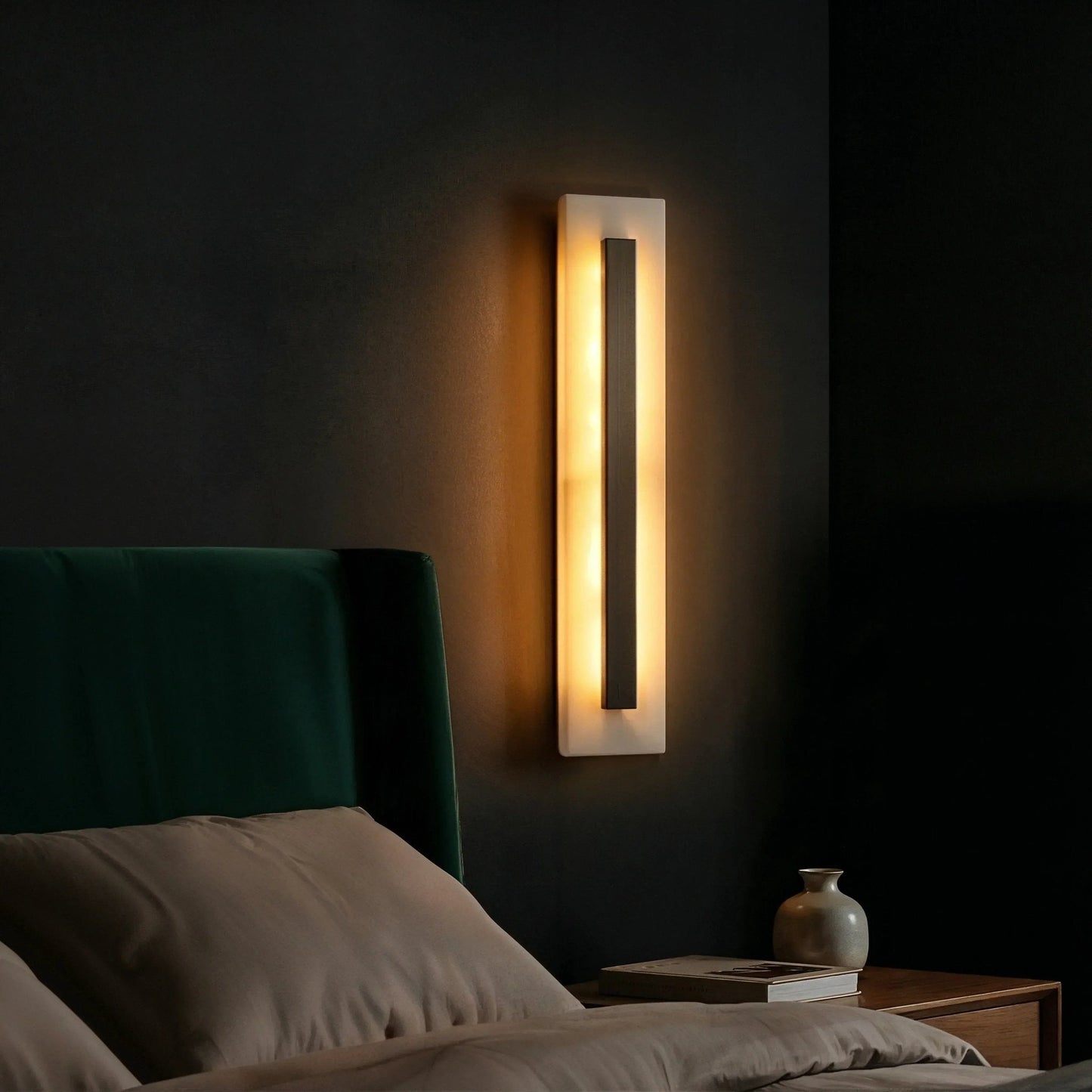 Petra Linear Marble Copper Wall Light