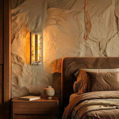 Petra Linear Marble Copper Wall Light
