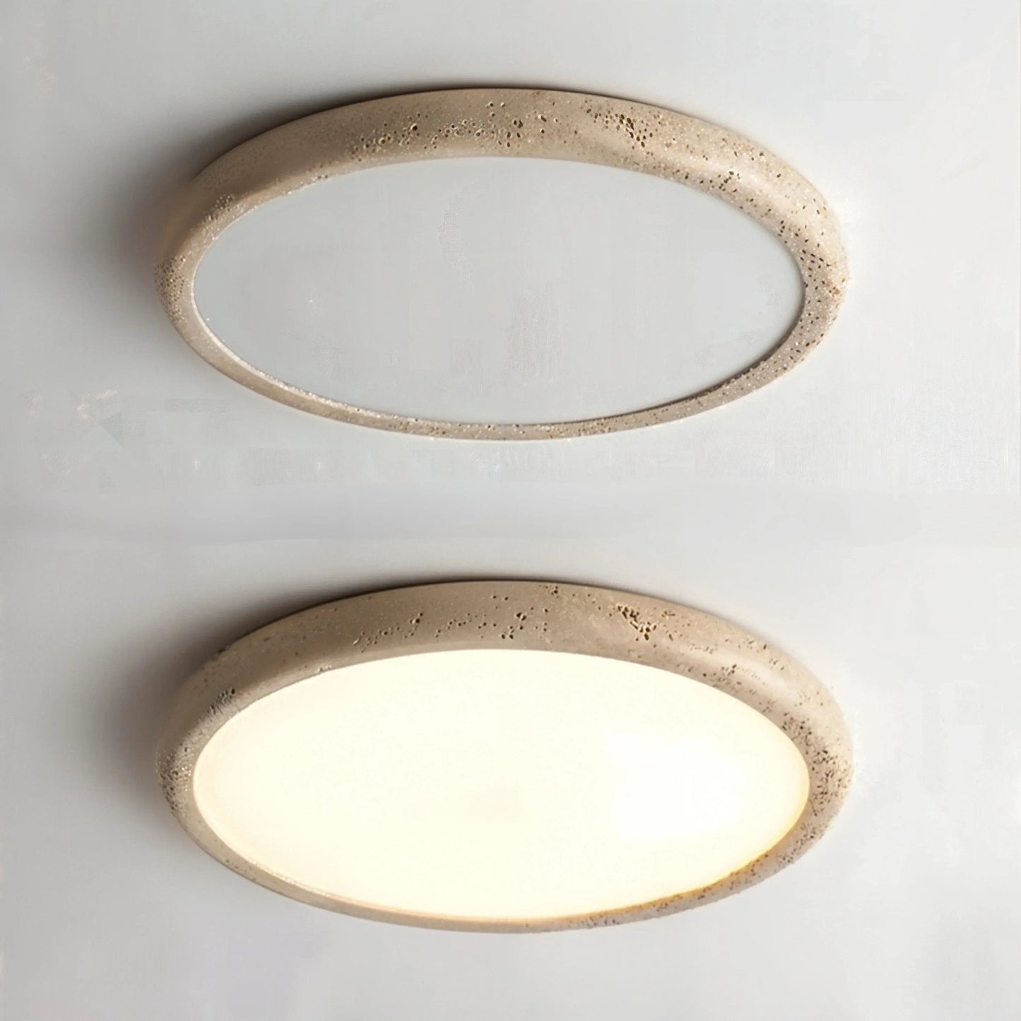 Lunar Ring Travertine Ceiling Light