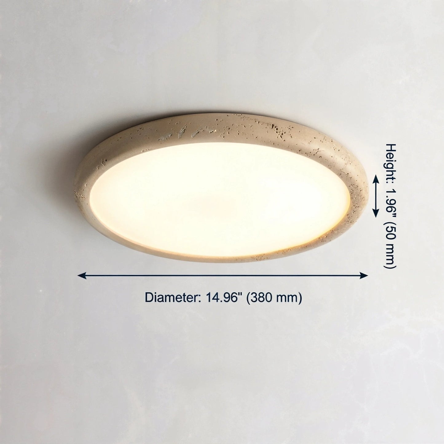 Lunar Ring Travertine Ceiling Light
