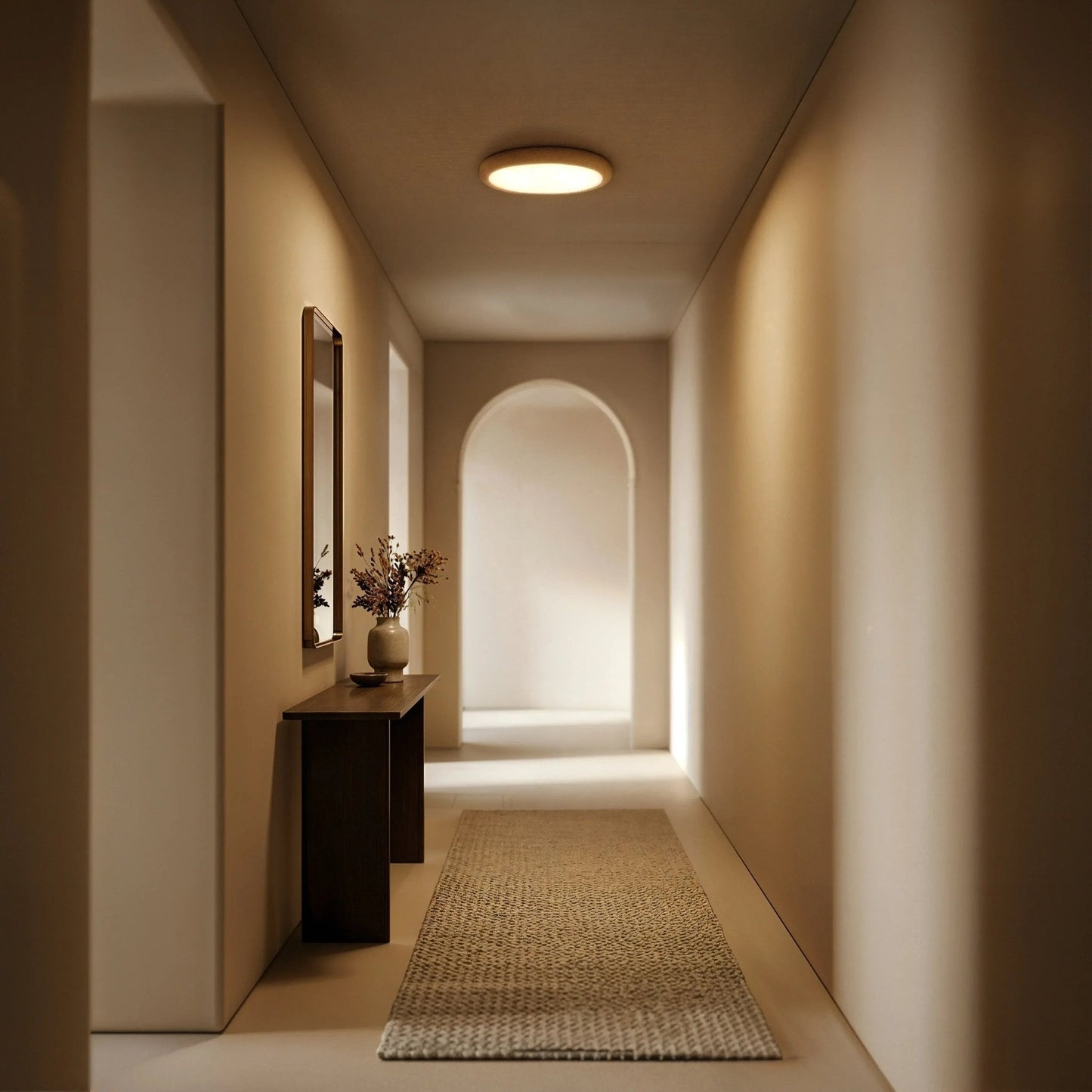 Lunar Ring Travertine Ceiling Light