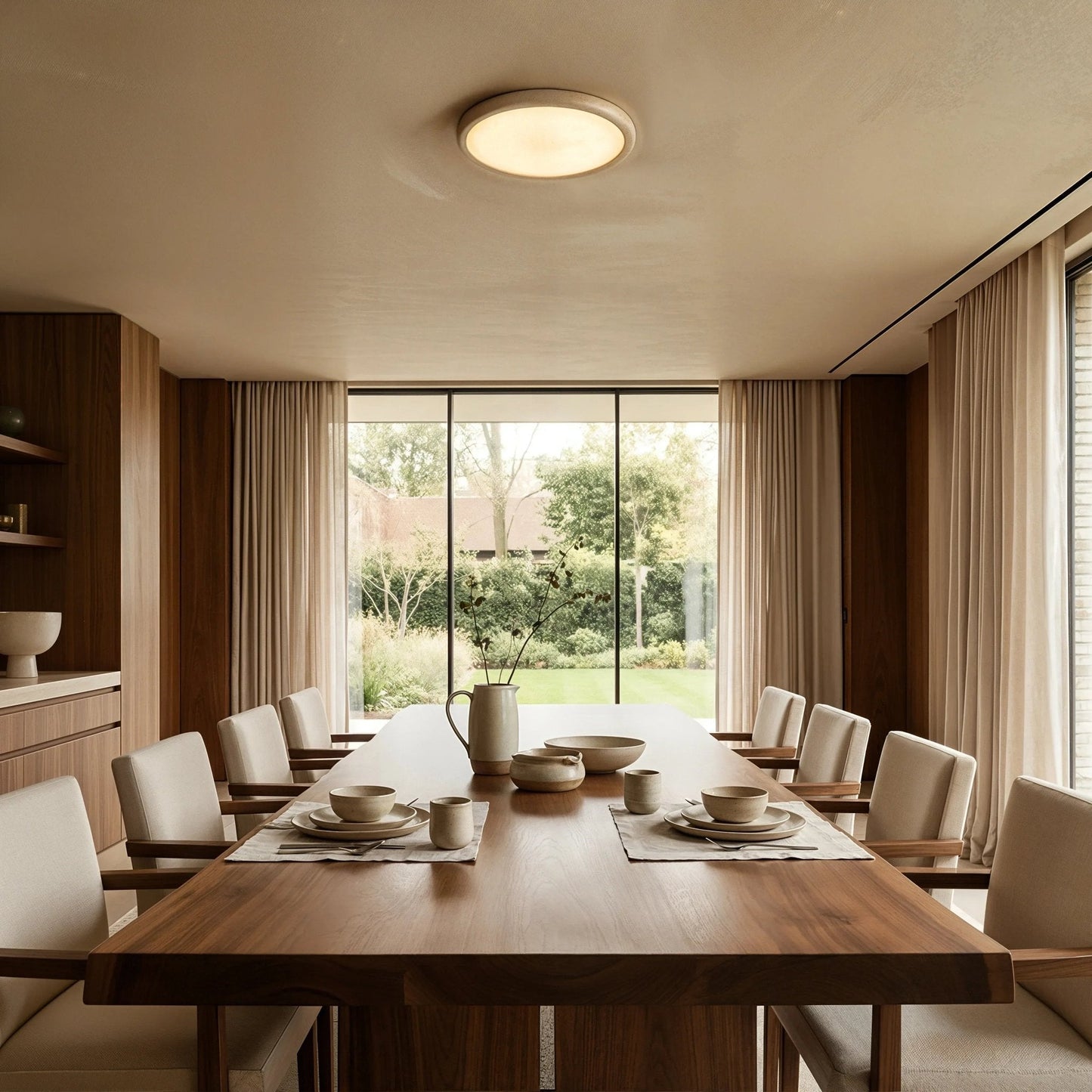 Lunar Ring Travertine Ceiling Light