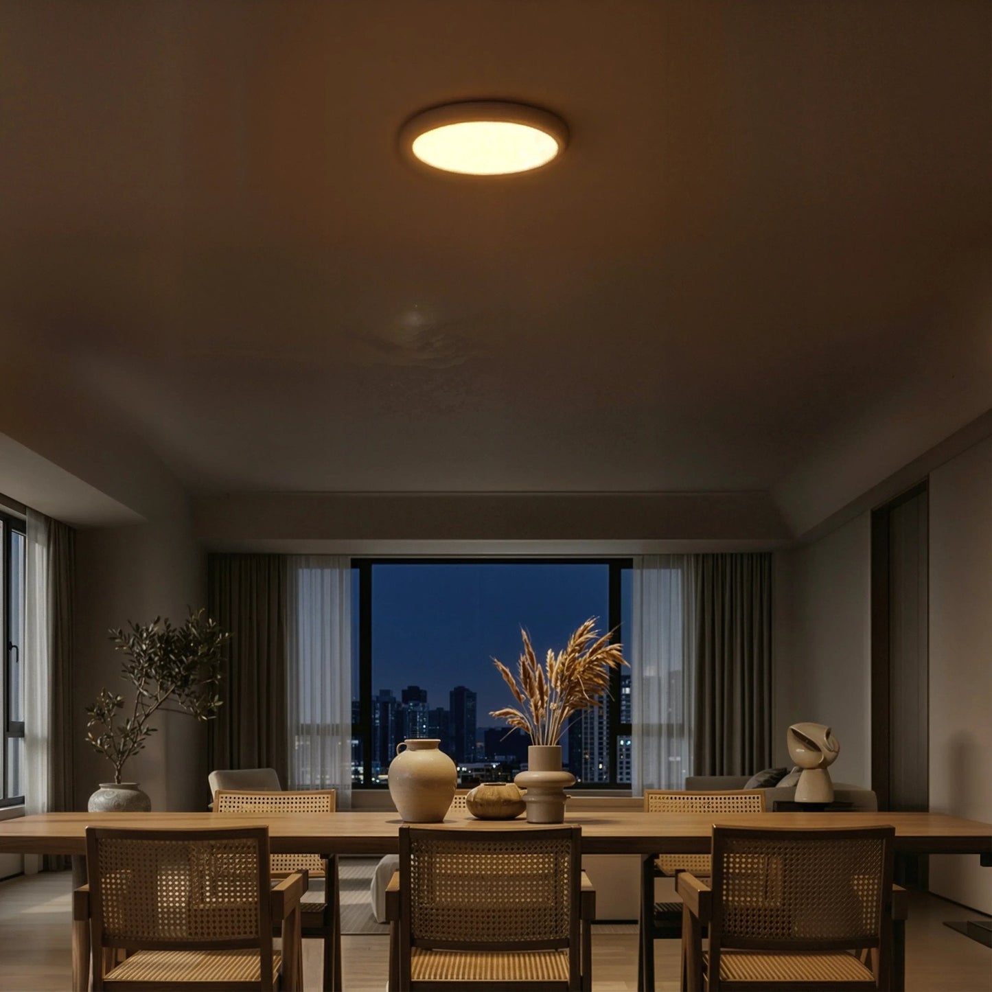 Lunar Ring Travertine Ceiling Light