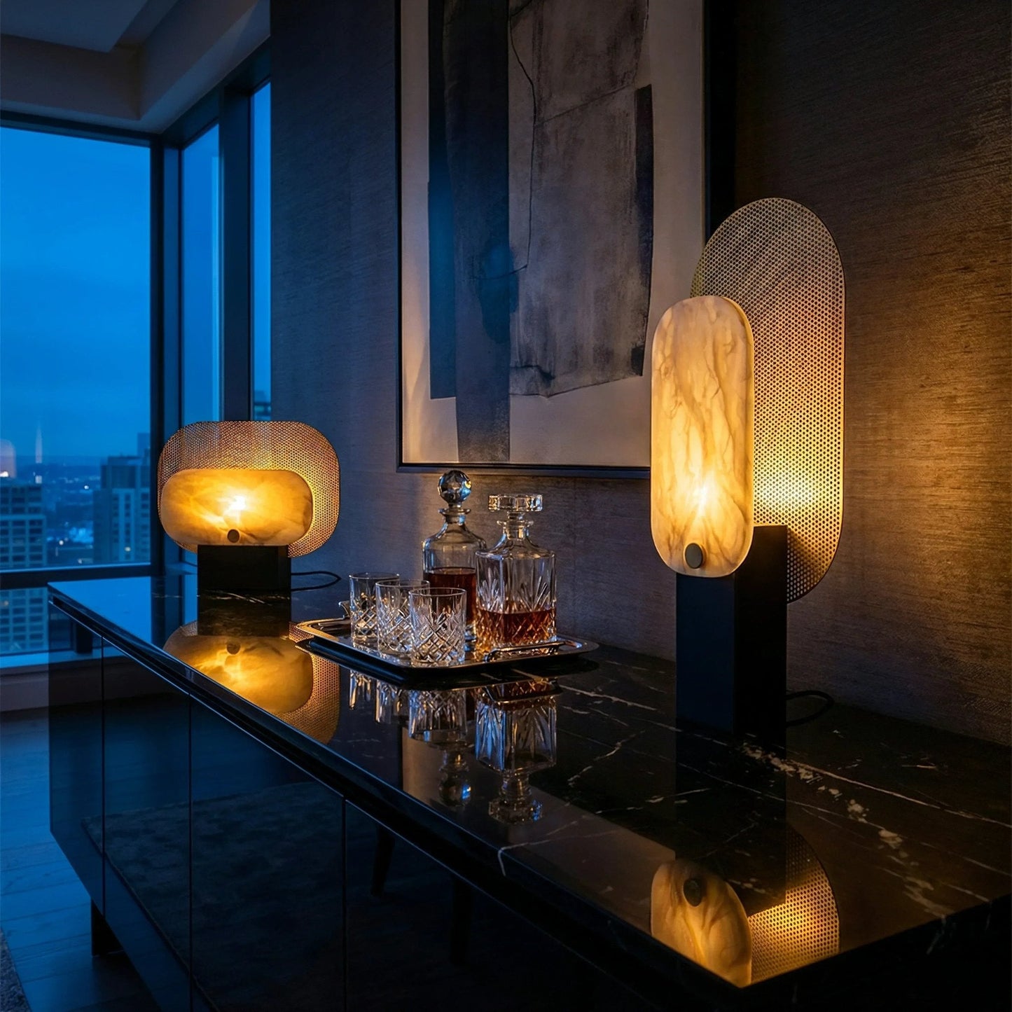 Veil Marble Glow Table Lamp
