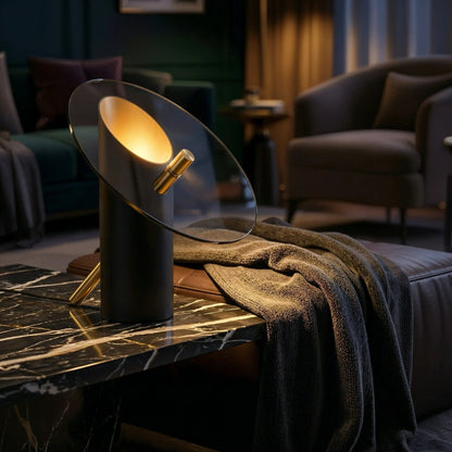 Obsidian Floating Disc Lamp