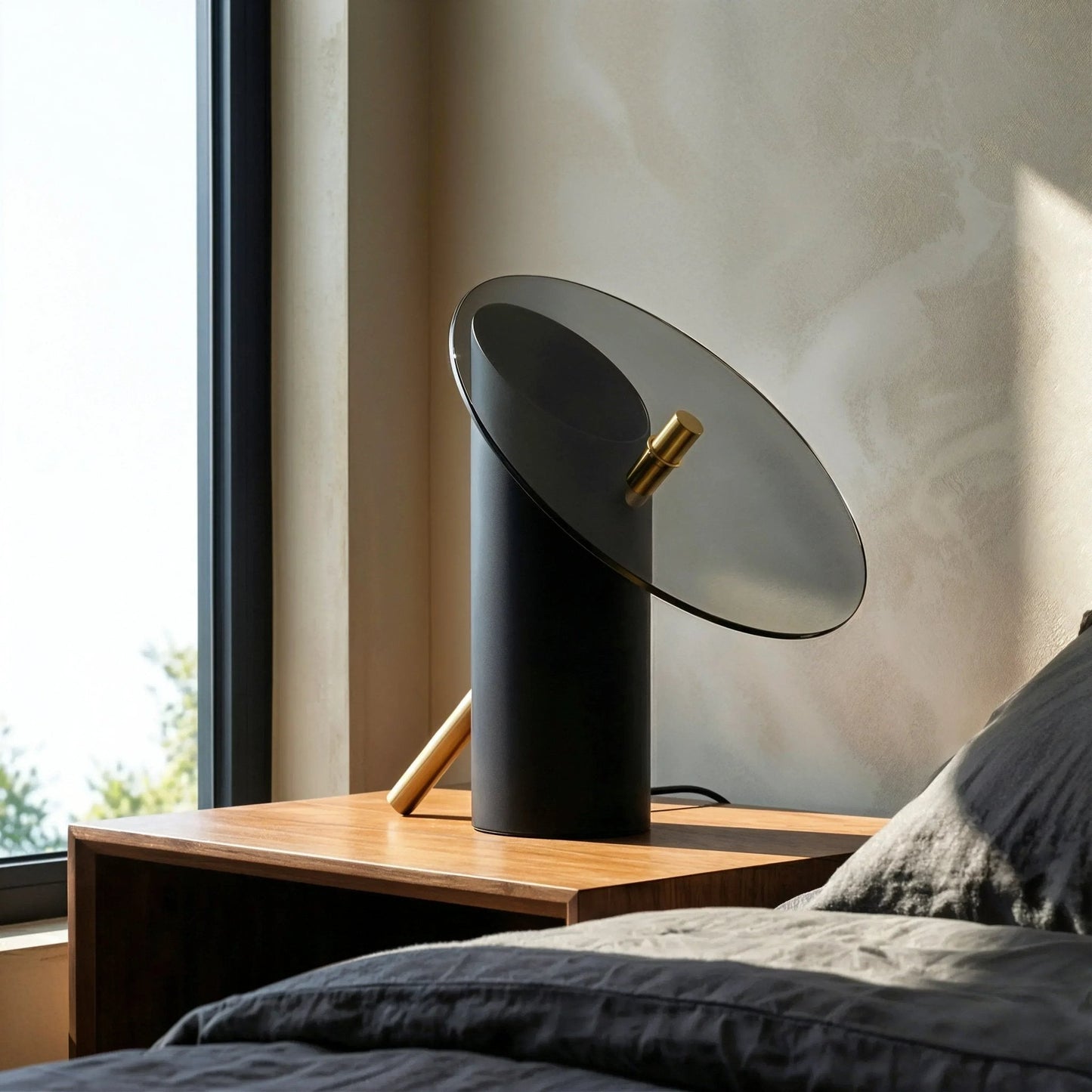 Obsidian Floating Disc Lamp