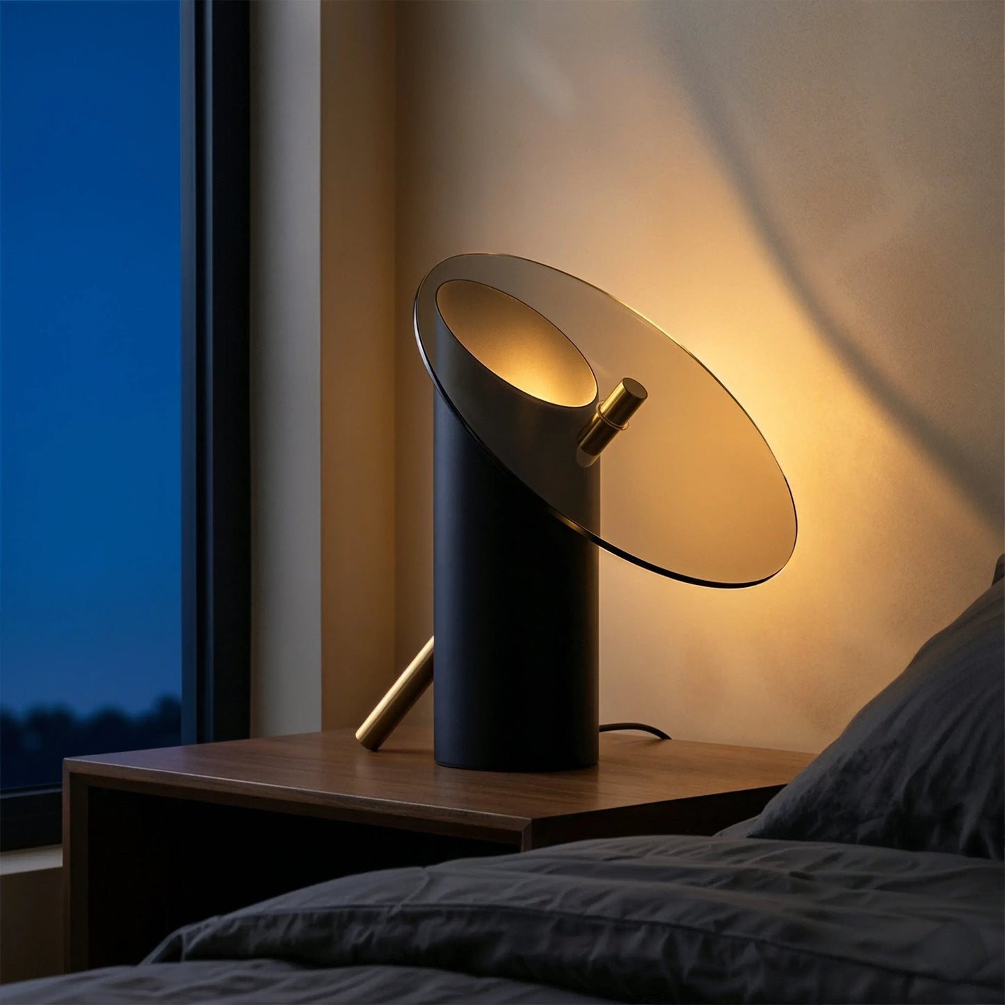Obsidian Floating Disc Lamp