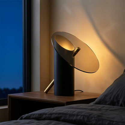 Obsidian Floating Disc Lamp