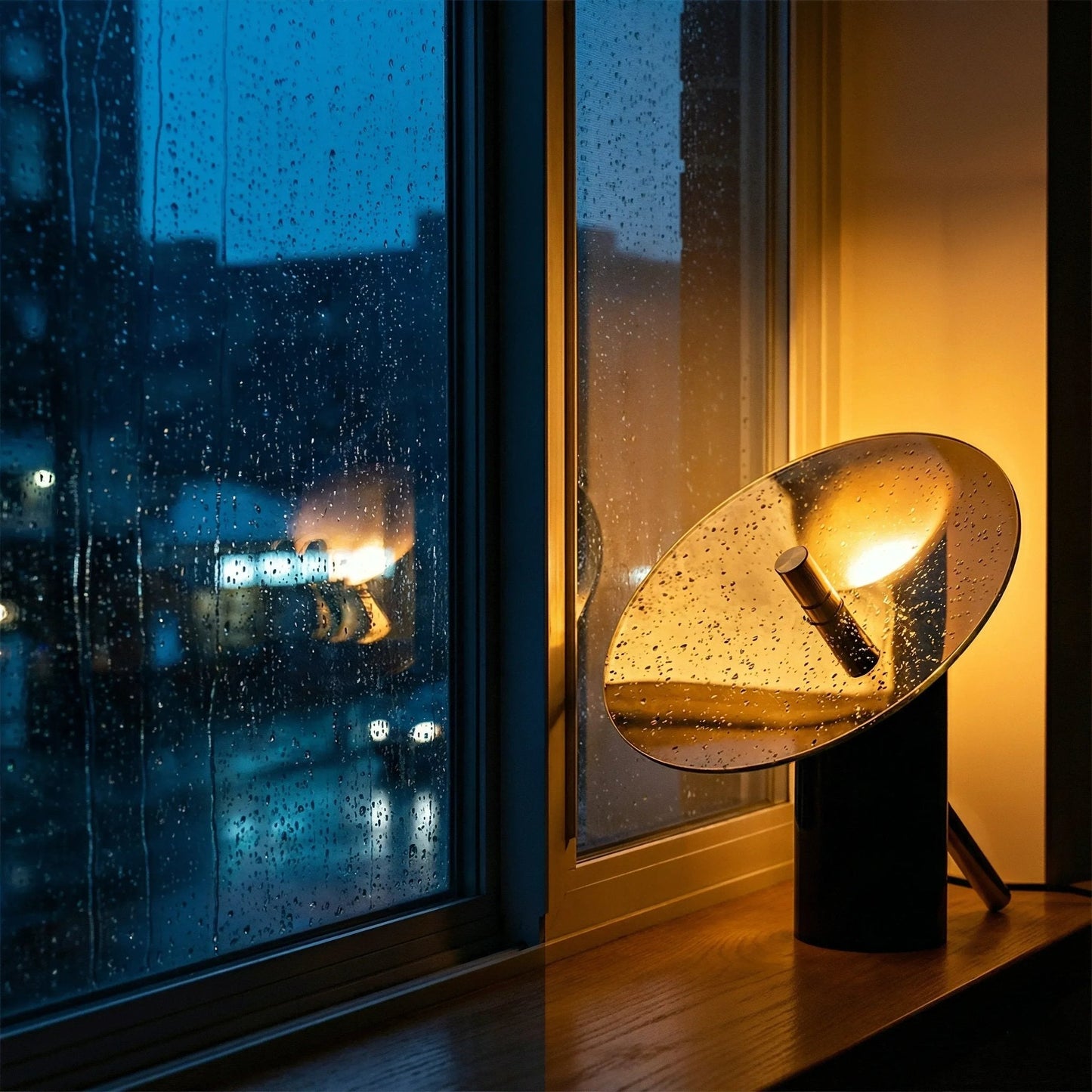 Obsidian Floating Disc Lamp