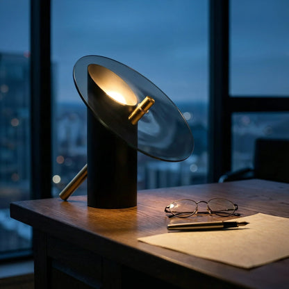 Obsidian Floating Disc Lamp