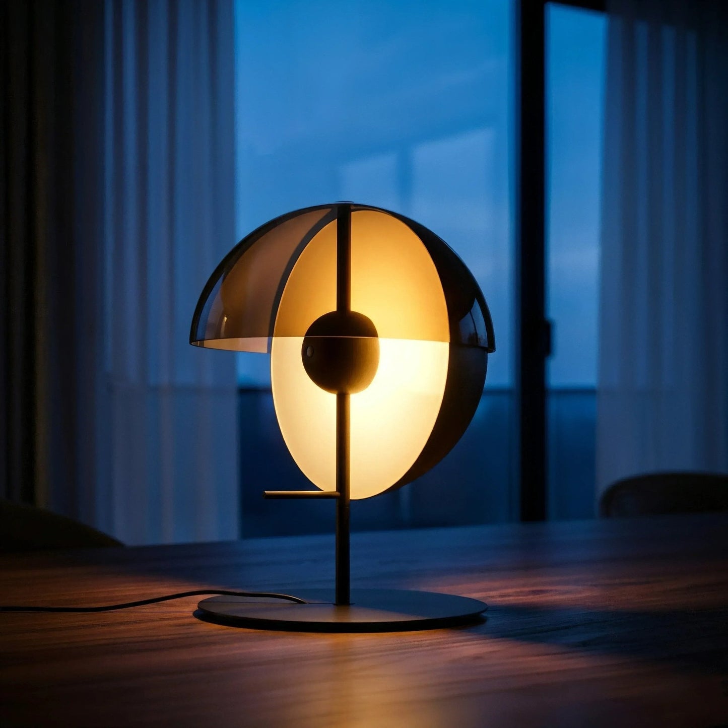 Meridian Smoked Glass Sphere Lamp