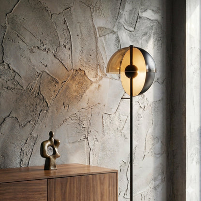 Orbit Smoked Glass Sphere Lamp