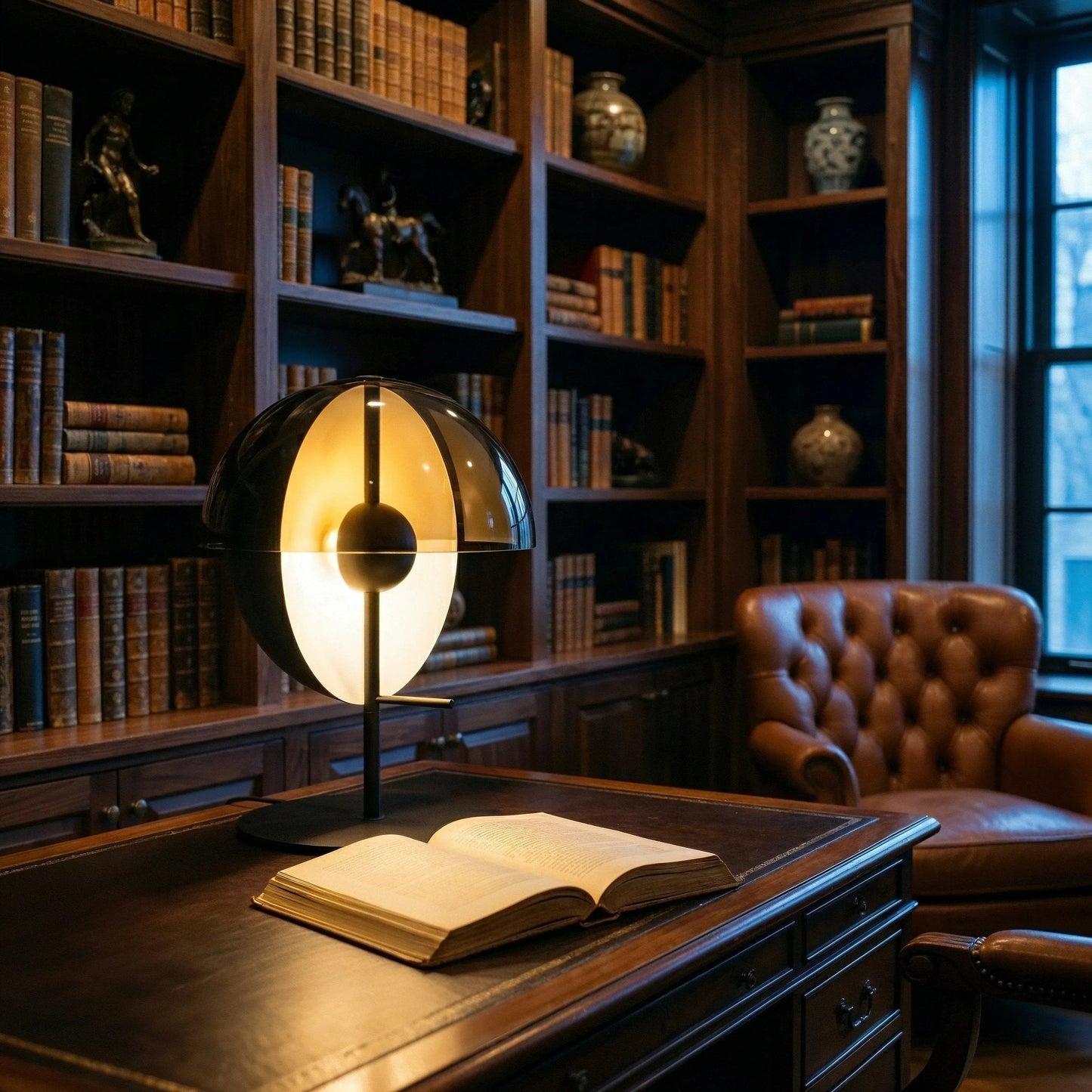 Meridian Smoked Glass Sphere Lamp