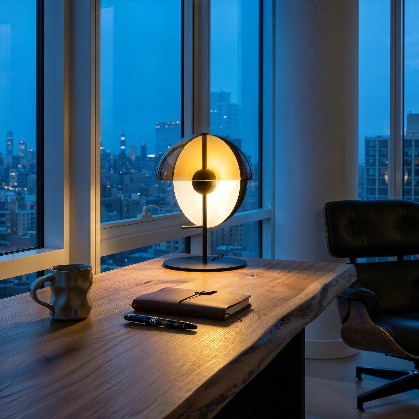 Meridian Smoked Glass Sphere Lamp