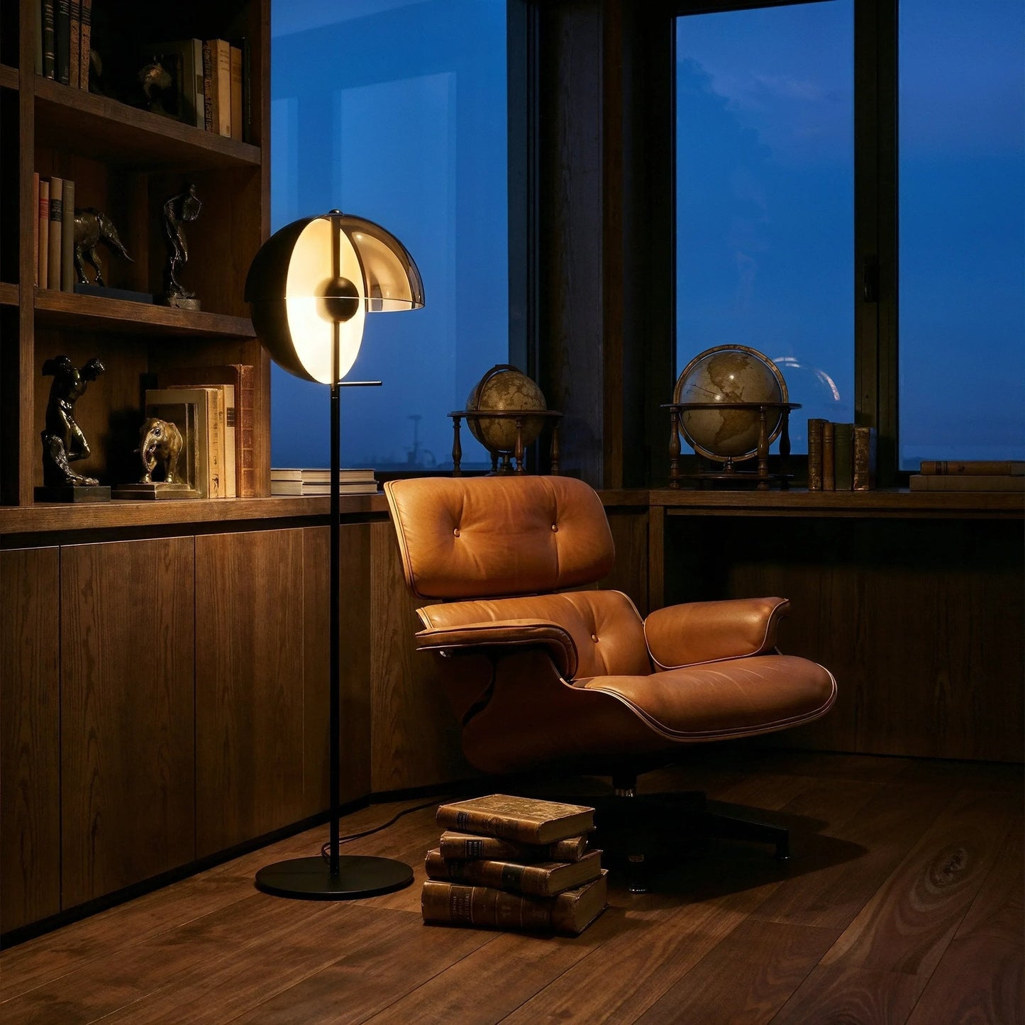 Orbit Smoked Glass Sphere Lamp