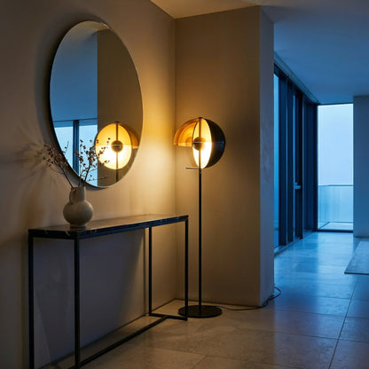 Orbit Smoked Glass Sphere Lamp