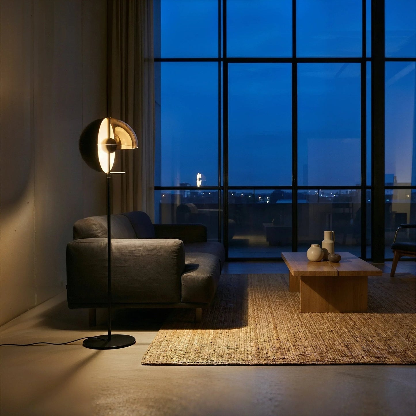 Orbit Smoked Glass Sphere Lamp