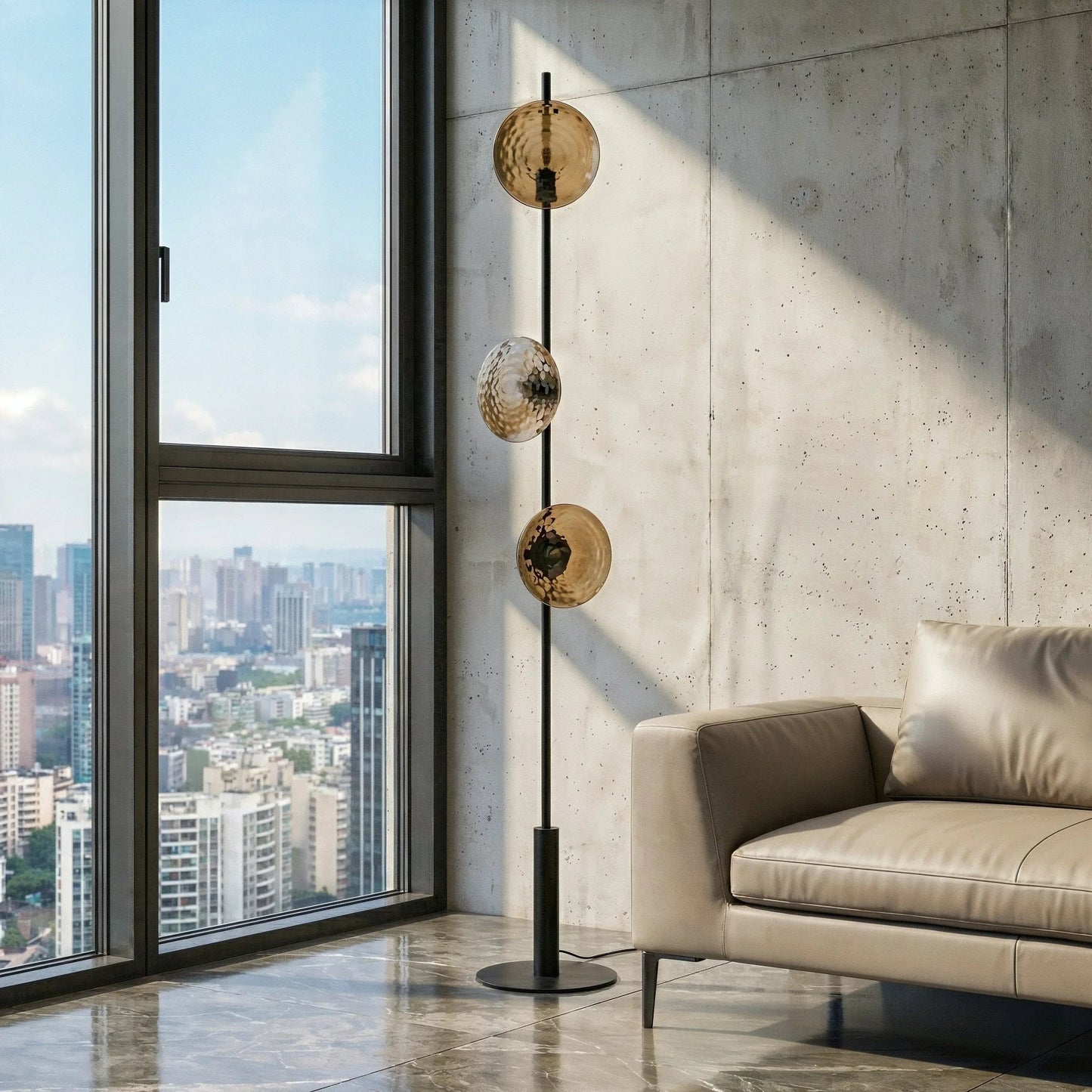 Mirage Hammered Glass Floor Lamp