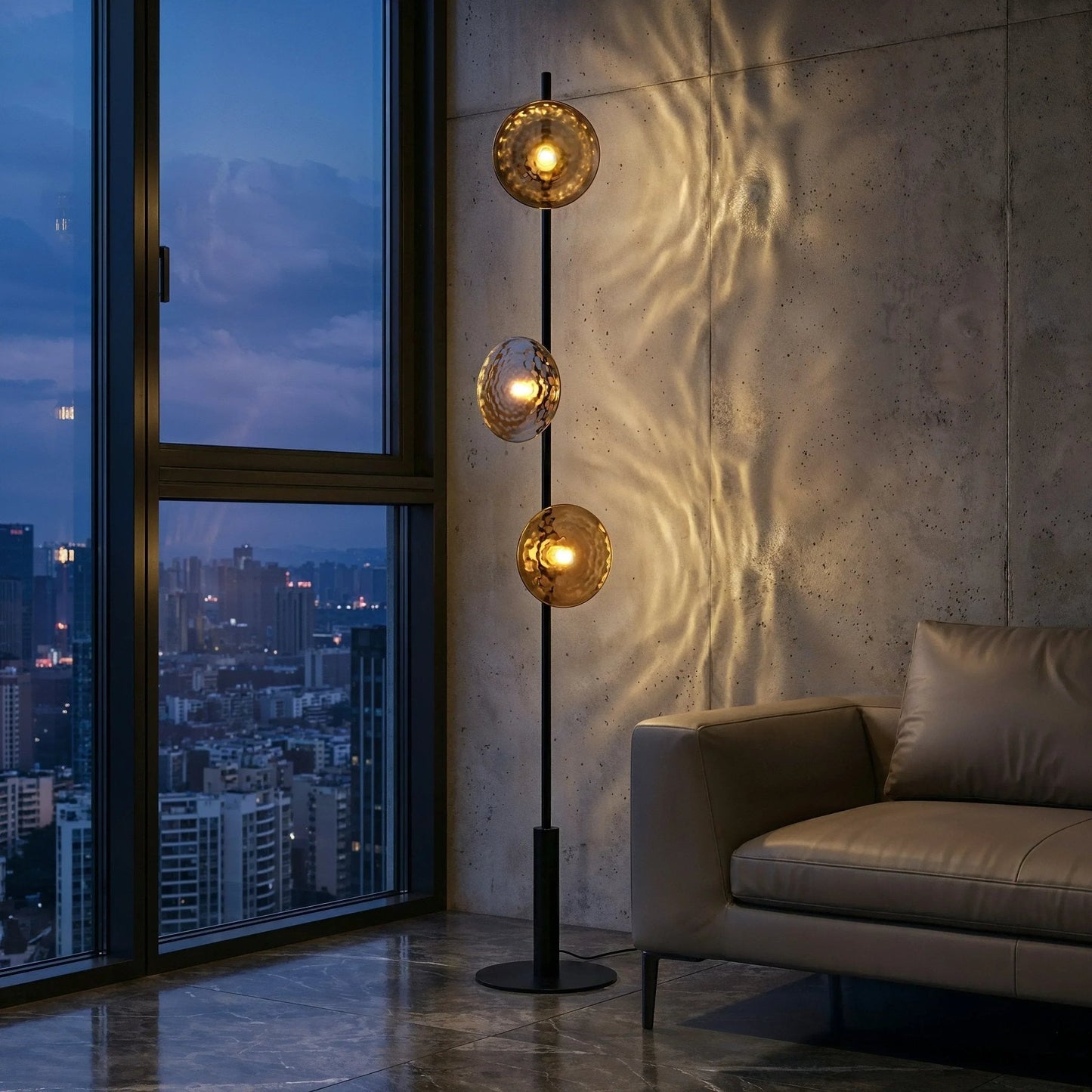 Mirage Hammered Glass Floor Lamp