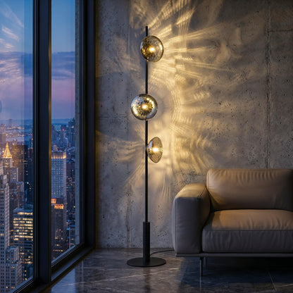 Mirage Hammered Glass Floor Lamp