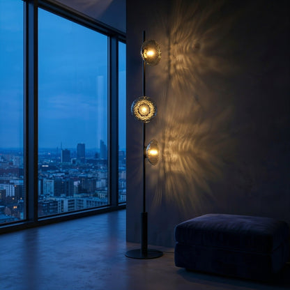 Mirage Hammered Glass Floor Lamp