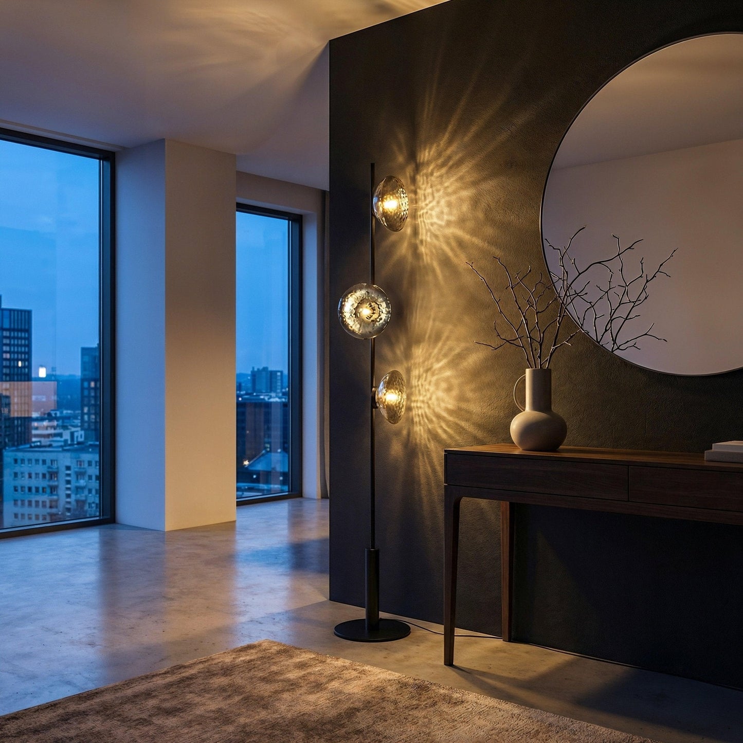 Mirage Hammered Glass Floor Lamp