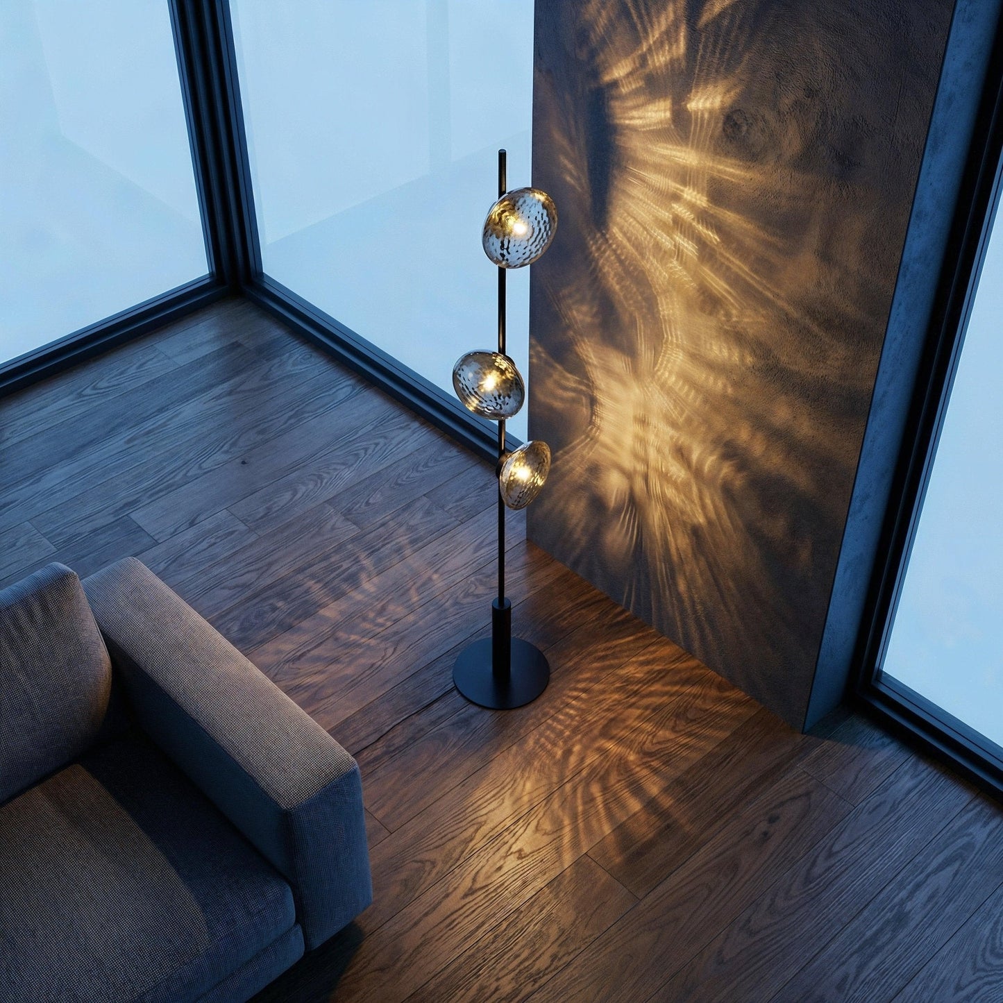 Mirage Hammered Glass Floor Lamp