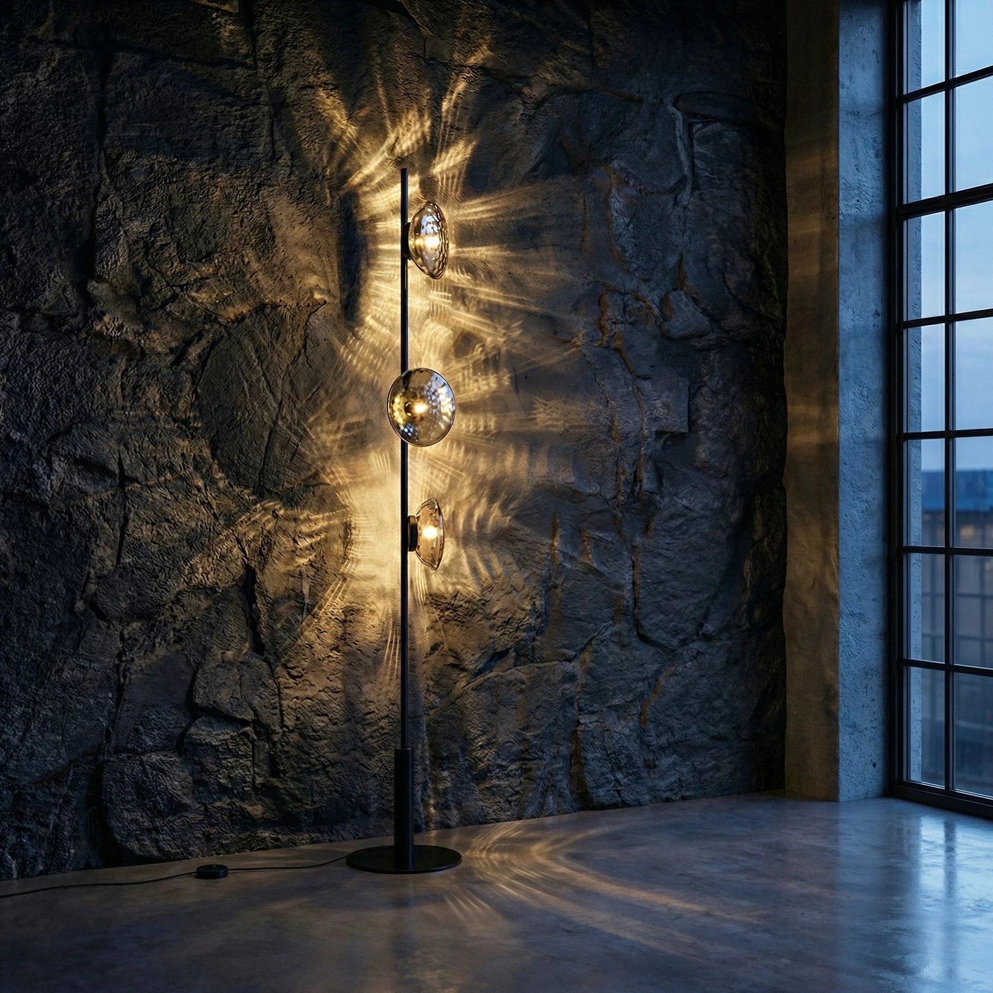 Mirage Hammered Glass Floor Lamp