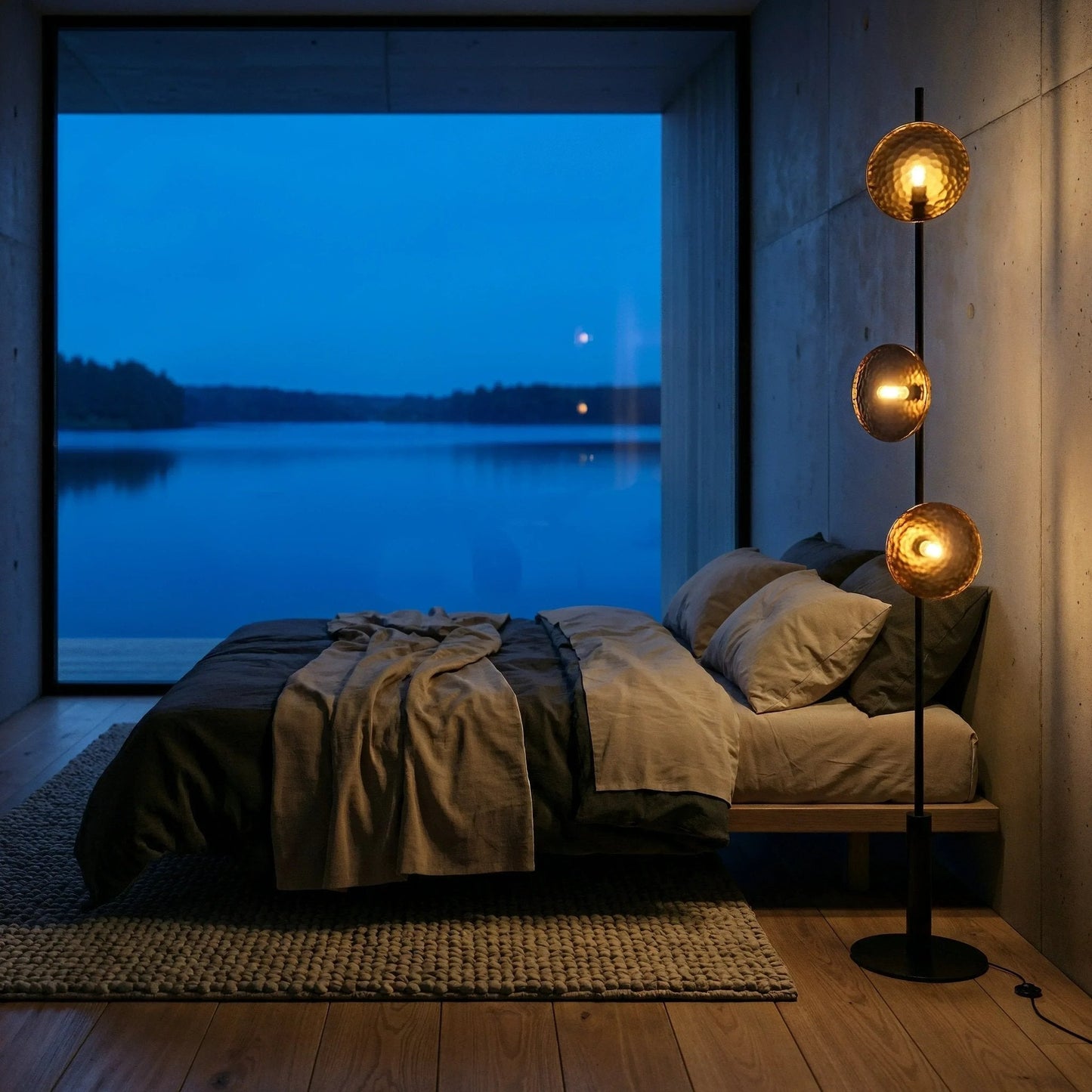 Mirage Hammered Glass Floor Lamp