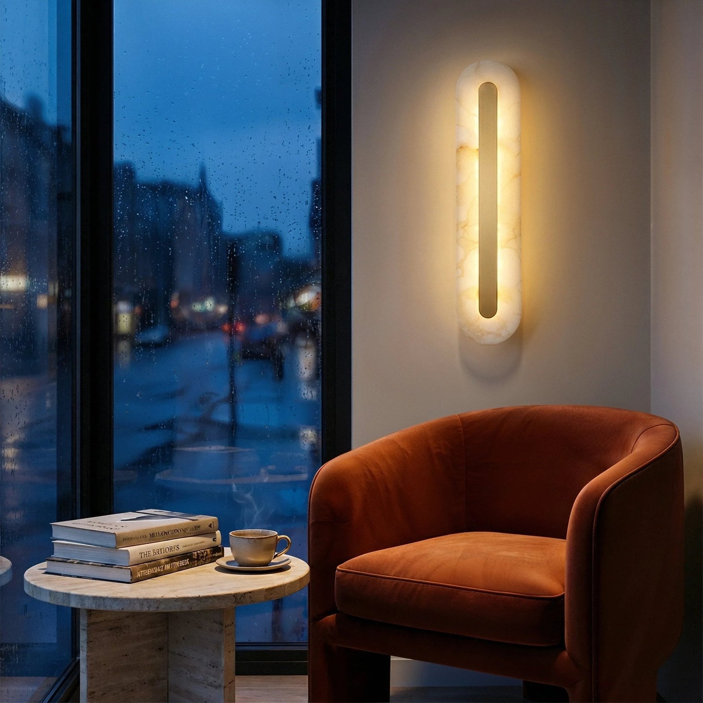 Petra Capsule Marble Wall Light