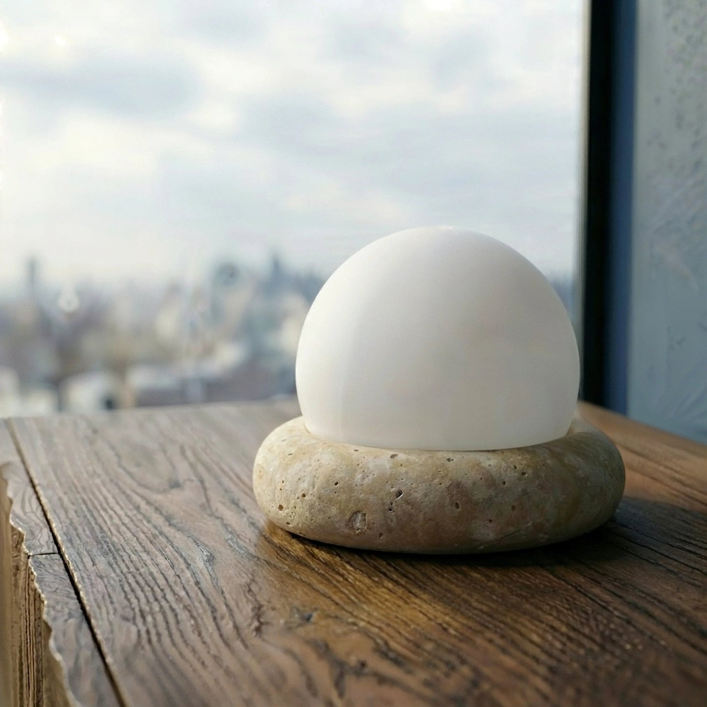 Nomad Travertine Sphere Lamp